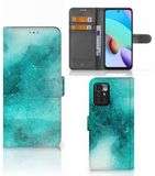 B2Ctelecom Book Case voor Hoesje Xiaomi Redmi 10 Painting Blue