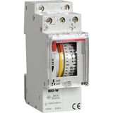 VEMER VE088100 BIO-W elektromechanische tijdschakelaar met ridder, weekprogrammering, 2 DIN-modules, grijs