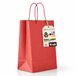 Rode OFITURIA Rode papieren zakken met handvat, S, 10 stuks, robuuste en recyclebare zakken voor geschenken en handel (22 x 10 x 27 cm, rood)