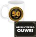 Bellatio Decorations Mok - 50 Jaar - Zwart - Keramiek
