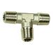 T-stuk, RIEGLER T-stuk, buiten/buiten/buiten, R 1, SW 30, werkdruk max. 60 bar, bedrijfstemperatuur max. 150 °C, messing vernikkeld