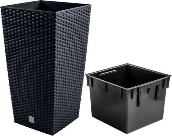 Prosperplast Rato Square Bloempot - 27x27x50cm - Antraciet