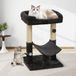 Azomor Poteau griffoir pour chat avec sisal naturel et couchage doux en noir élégant