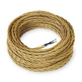 Amarcords - Textielkabel voor lampen GOUD, gevlochten, zijde, 3 meter, met 2 geleiders 2x0,75