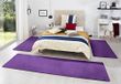 Hanse Home Bedrand Fancy, effen kleuren paars, 3-delig (2 x 67x140 cm; 1 x 67x250 cm)