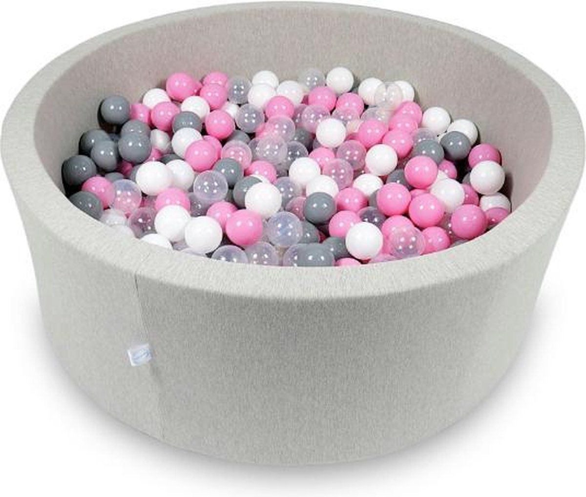 Viking Choice Ballenbak rond licht grijs - 500 ballen - 115 x 40 cm - ballenbad - licht roze 7 cm ballen