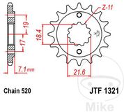 Tandwiel Jt Sprockets 520 Jtf1321.14 Steel Voortandwiel Zilver 14t