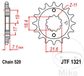 Tandwiel Jt Sprockets 520 Jtf1321.14 Steel Voortandwiel Zilver 14t