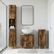 Prolenta Maison Exclusive - Ensemble de meubles de salle de bain exclusif, composé de 3 éléments, en chêne fumé ARNHEM