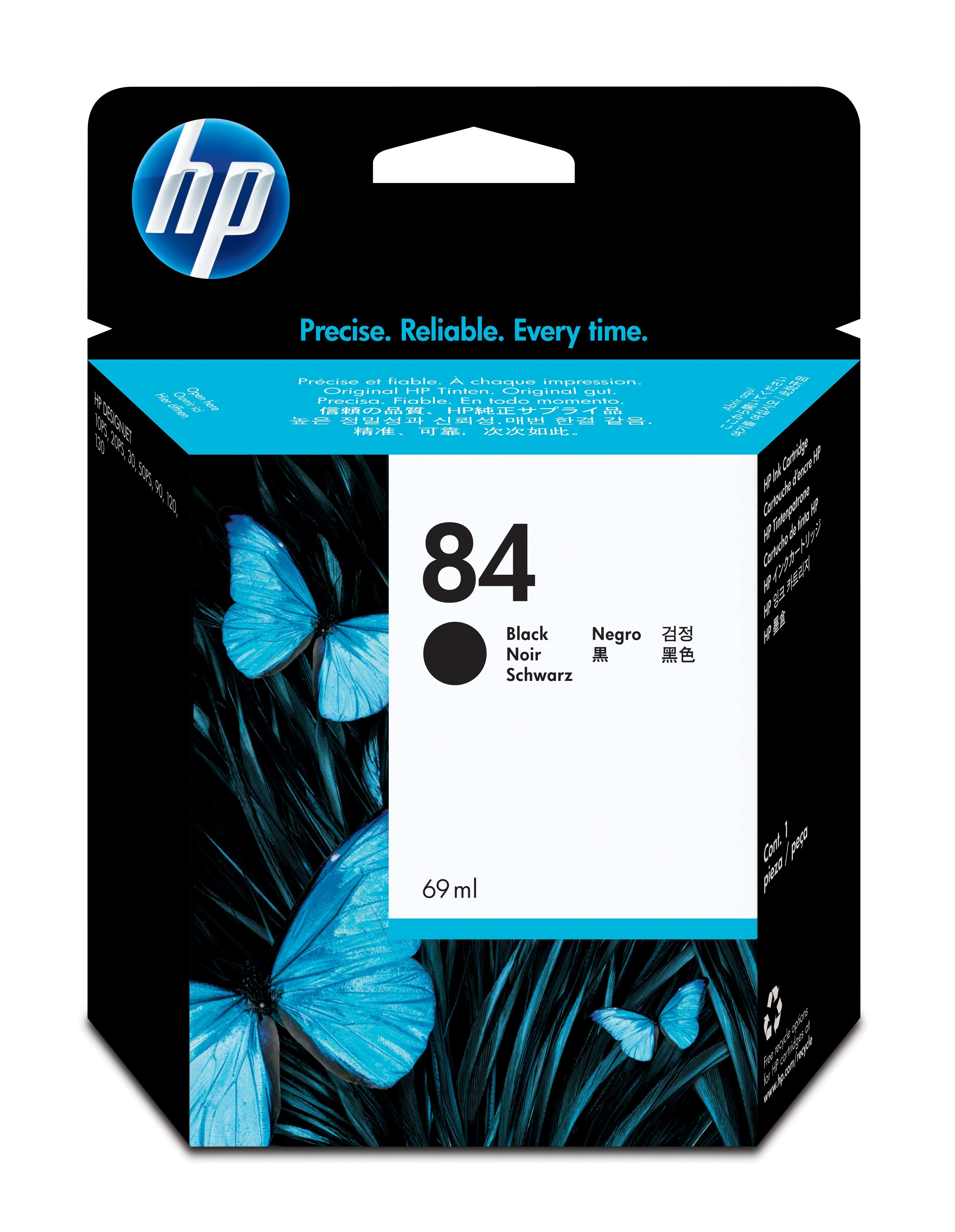 HP 84 69-ml Black DesignJet Ink Cartridge single pack / zwart