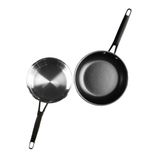 Lacor - 47424 Origin, anti-aanbakpan, roestvrij staal 18/10, QuanTanium® antiaanbaklaag, PFO-vrij, sandwich-thermobodem, handwas, geschikt voor inductie, ovenbestendig, Ø 24 cm