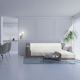 Italian Bed Linen Glamour, antislip bankovertrek met schiereiland, rechts, crèmekleurig, 190 cm