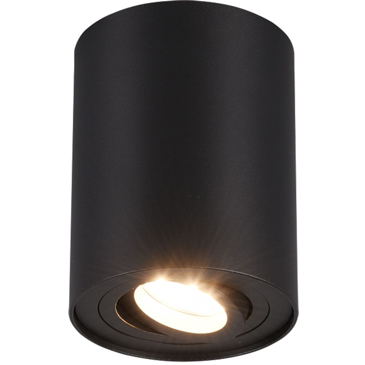 BES LED Trion Cosmin Plafondlamp - Rond - GU10 - Mat Zwart - Ø90mm