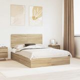 vidaXL Lit de rangement Chêne Sonoma 140 x 200 cm