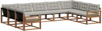 vidaXL - Acacia Hout Loungeset - 9-zits - Natuurlijk en Lichtgrijs