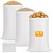 Romon 10 afvalzakken 55 x 95 cm, Big Bag van wit polypropyleen, herbruikbare tuinzakken 50 kg voor bouwplaats, zand, aarde, grind
