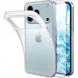 Apple iPhone 17 Pro Case - Transparent TPU Silicone Gel Thin Cover + Tempered Glass