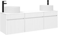 vidaXL Badkamerkastenset 3 st Wit 49 x 44,5 x 65,5 cm Bewerkt hout