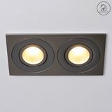 Wiesbaden Spotz inbouwspot dubbel dimbaar IP65 gunmetal