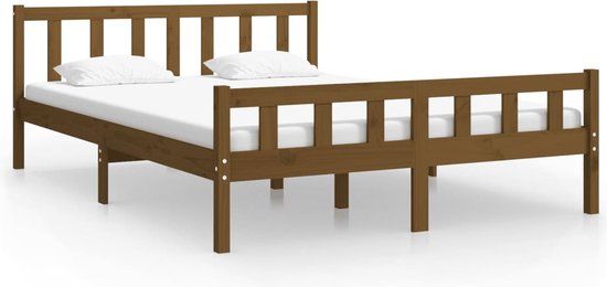 vidaXL Bedframe massief hout honingbruin 120x200 cm