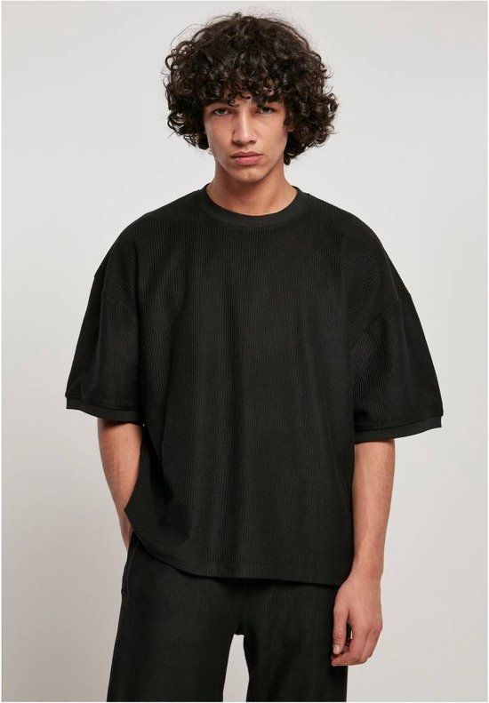 Urban Classics Men's Rib Terry Boxy T-shirt - Black - M