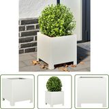 vidaXL Plantenbak - 30x30x30 cm - Staal - Wit