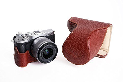TP Original TP Echt Echt Lederen Full Camera Case Hoes voor CANON EOS M6 18-55 15-45 Lens Bruin