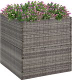 Maison Exclusive - Bac à plantes gris 80 x 80 x 80 cm en rotin synthétique