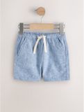 Next Jongens Short met elastische taille van linnenmix - Blauw
