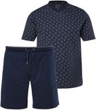 JP 1880 Heren Pyjama Loungewear Twee-delige Set Navy Blauw Maat 4XL