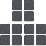 Zeller Sous-verres - 12x pièces - gris anthracite - feutre - 10 x 10 cm - résistant à la chaleur