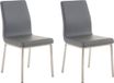 CLP Colmar Set van 2 eetkamerstoelen - RVS - Kunstleer - grijs