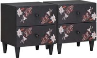 vidaXL Nachtkastje 2 st bruin 40 x 33 x 46 cm massief mango hout