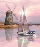 Crystal Art Kit ® Crystal Art DIY Crystal Art Picture Frame Kit | Boat Windmill