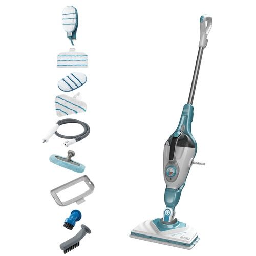 BLACK+DECKER BHSM166DSM Steam Mop - 1600W - Aqua/White
