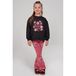 Jubel relaxed fit sweater Moon Flowers antraciet/roze