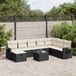 Maison Exclusive - Ensemble de meubles de jardin 9 pièces avec canapé et coussins, noir, en polyrotin