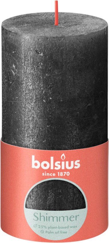 Bolsius Stompkaars Shimmer 130/68 Anthracite - Antraciet