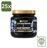 Garnier 25 x Loving Blends Magnetisch Zwarte Kool Haarmasker voor droog haar, 340 ml - Voordeelverpakking