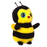 Merkloos Pluche Bijen knuffel - geel zwart - bijen knuffeldier - 17 cm