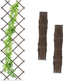 Relaxdays Trellis Hout - Set van 3 - 180 x 60 cm - Muur - Klimplanten - Bruin
