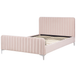 Beliani LUNAN - Lit deux personnes - Rose - 140 x 200 cm - Velours