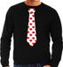 Bellatio Decorations Valentijn thema sweater / trui hartjes stropdas - heren M