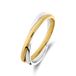 Lucardi Dames Zilveren bicolor ring - Ring - 925 Zilver - Zilver- en goudkleurig - 18.50 / 58 mm
