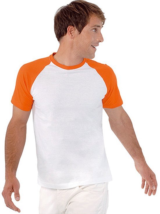 Kariban Heren baseball t-shirt oranje L