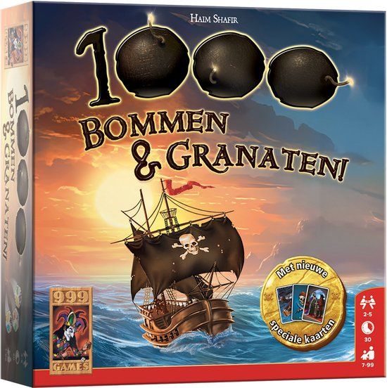 999 Games 1000 Bommen & Granaten! - Dobbelspel - Piratenthema - Familiespel