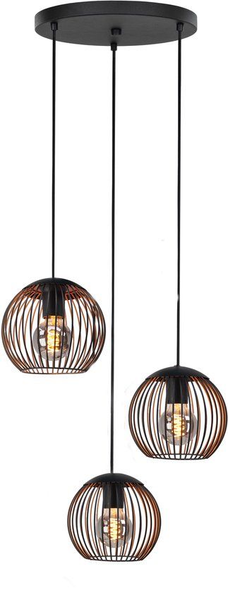 Eglo Almanzora Hanglamp - E27 - Ø 46.5 cm - Zwart/Koper