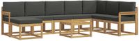 vidaXL Hoek loungeset Acacia hout Wit en antracietkleurig