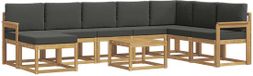 vidaXL Hoek loungeset Acacia hout Blanc et anthracite