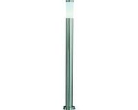 Globo Lighting GLOBO Buitenlamp vloerlamp tuinlamp zuillamp entreeverlichting tuin, IP44 roestvrij staal zilver opaal, 1x E27 fitting, DxH 12,7x110 cm